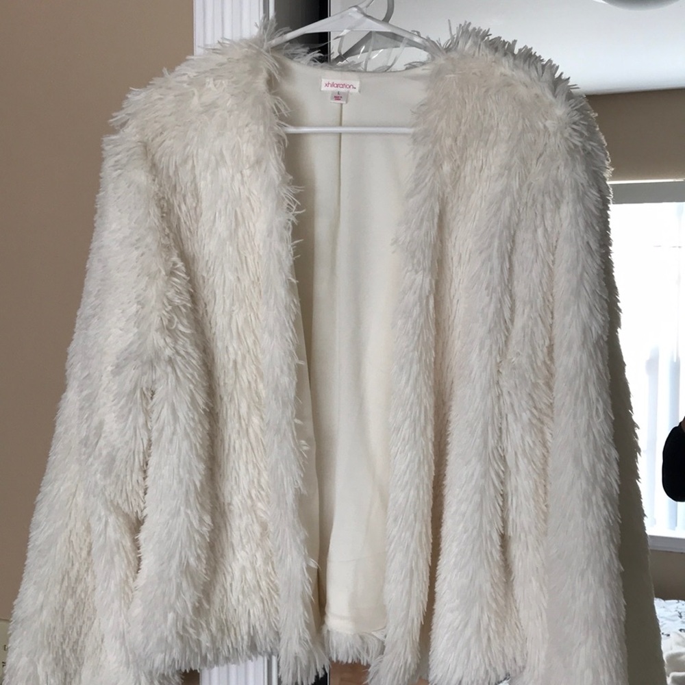 White fuzzy jacket